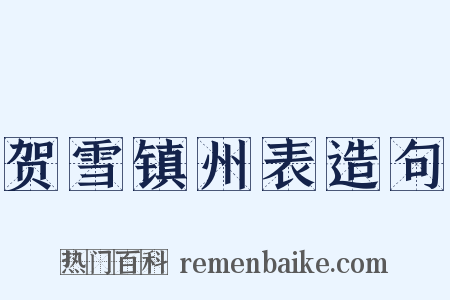 贺雪镇州表造句是什么意思的图片